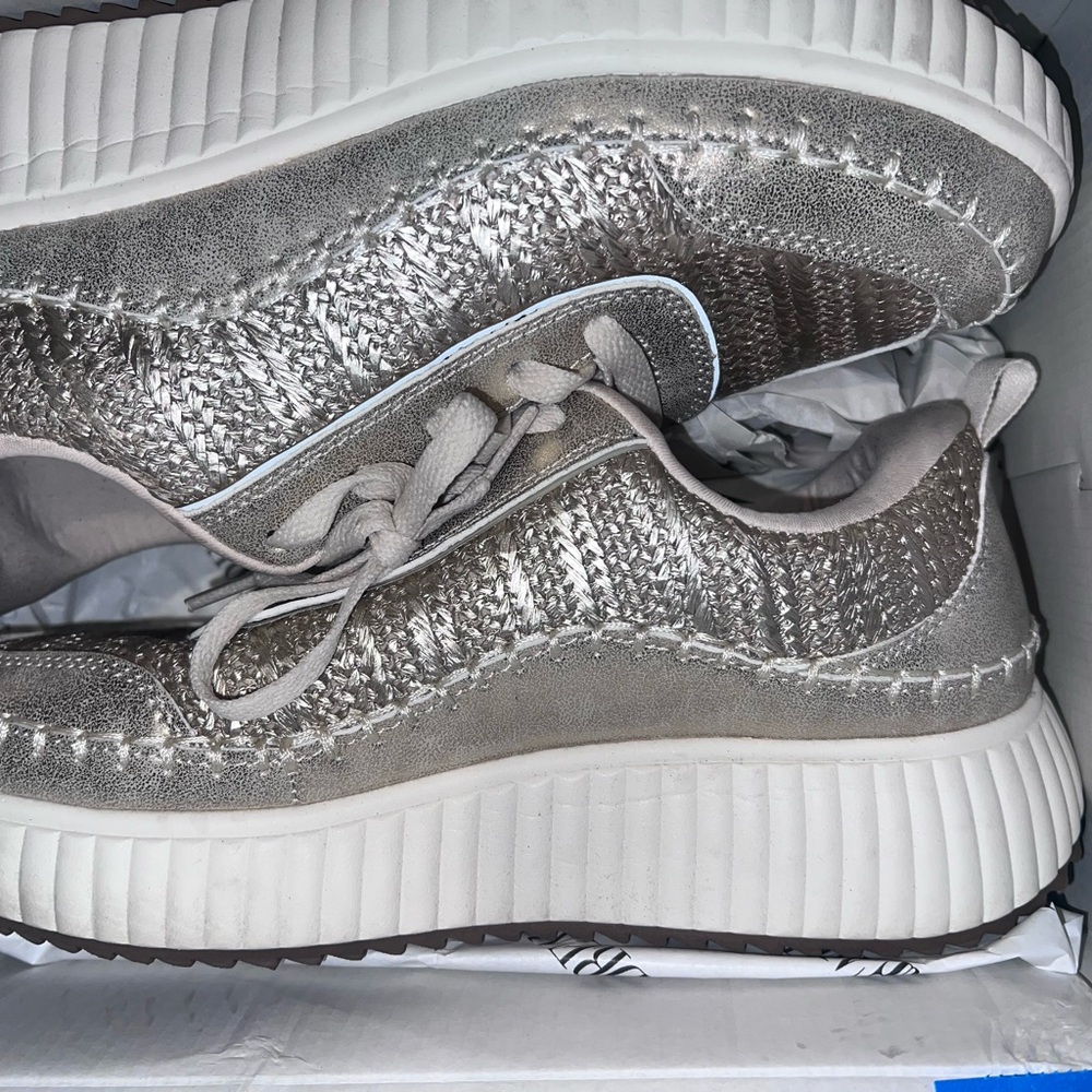 Silver Platform Sneakers